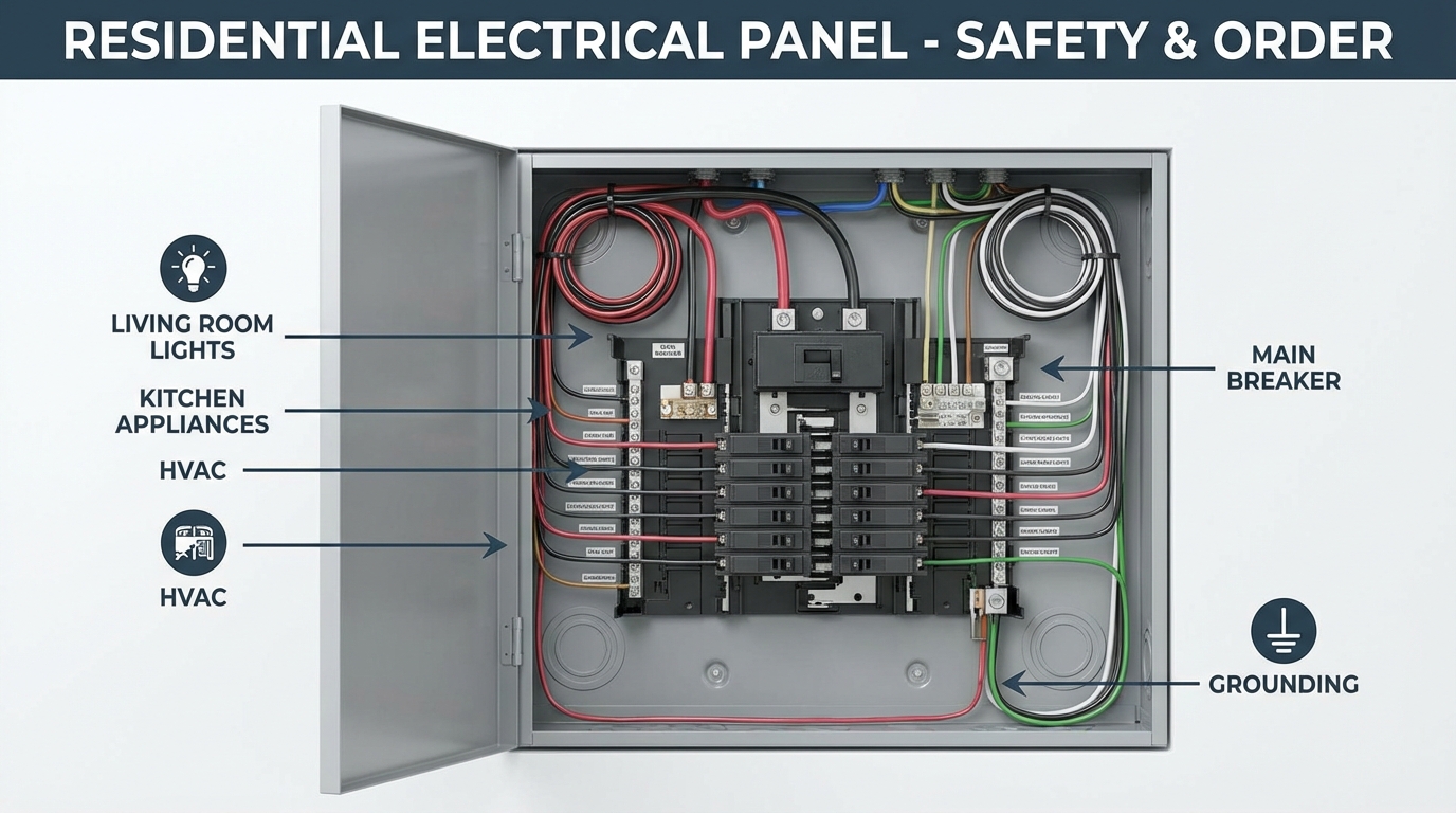 Electrical panel guide illustration